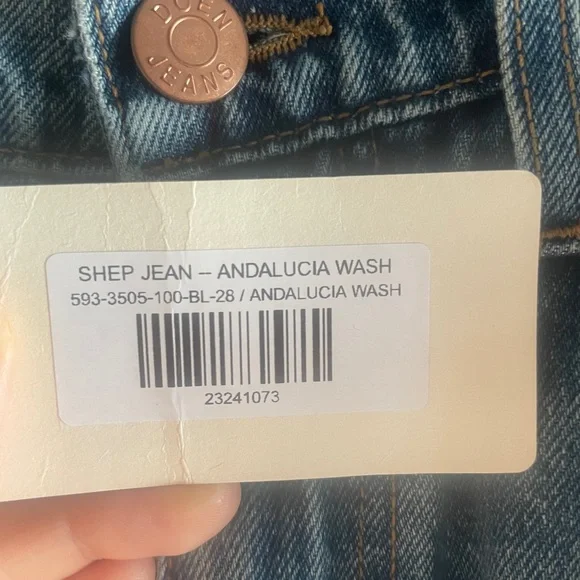 Doen Blue Straight Leg Jeans High-Rise - Picture 6 of 6